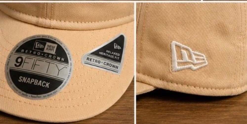 New Era 9FIFTY Retro Crown Relaxed Heritage Fit Snapback Cap - Khaki - Picture 4 of 4